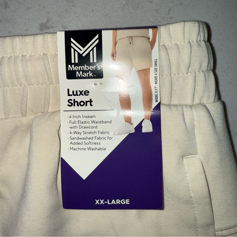 NWT- Member’s Mark Women’s Cream Luxe Short Size XXL - Picture 3 of 6